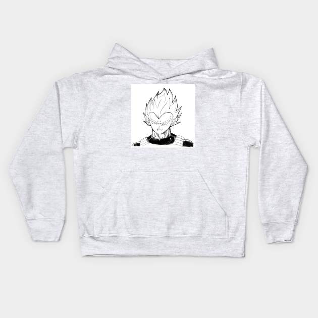 vegeta the prince of saiyans sketch Kids Hoodie by jorge_lebeau